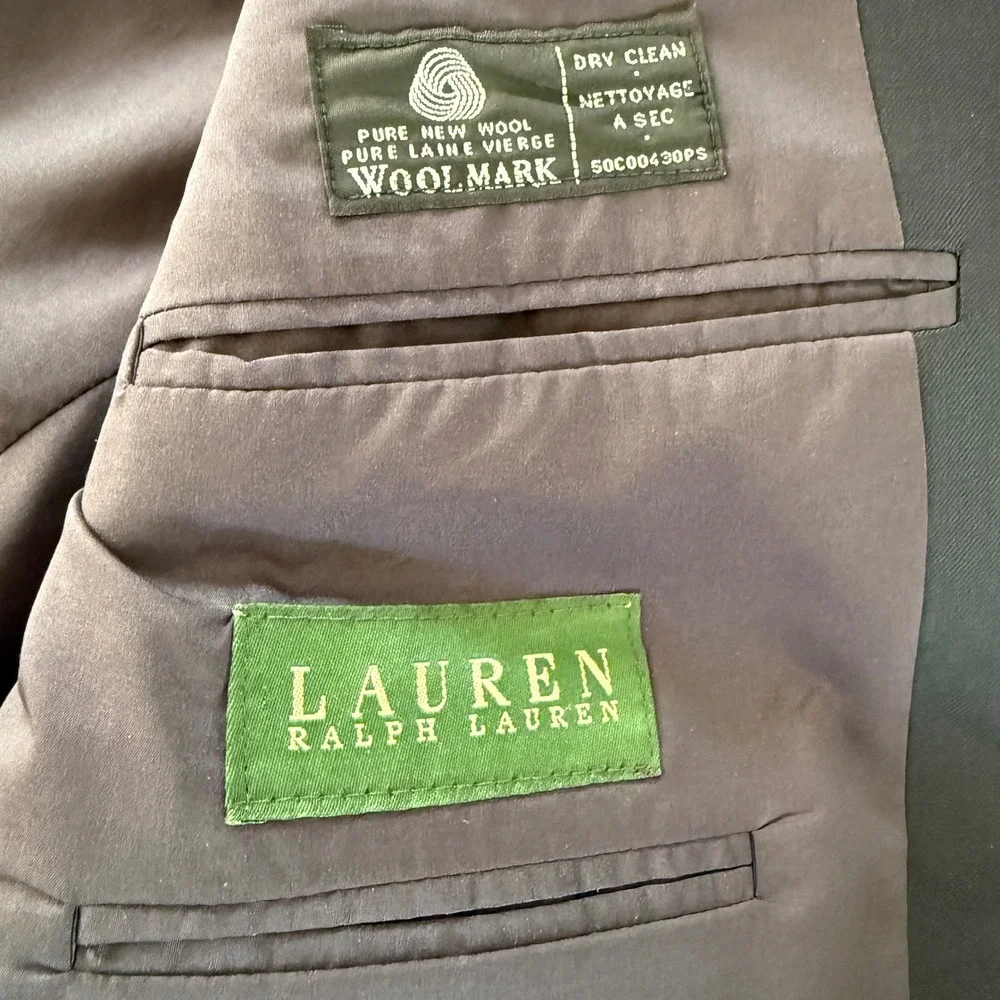 Lauren Ralph Lauren Blazer Mens 42R Navy Blue Wool Crest Gold Button Canada